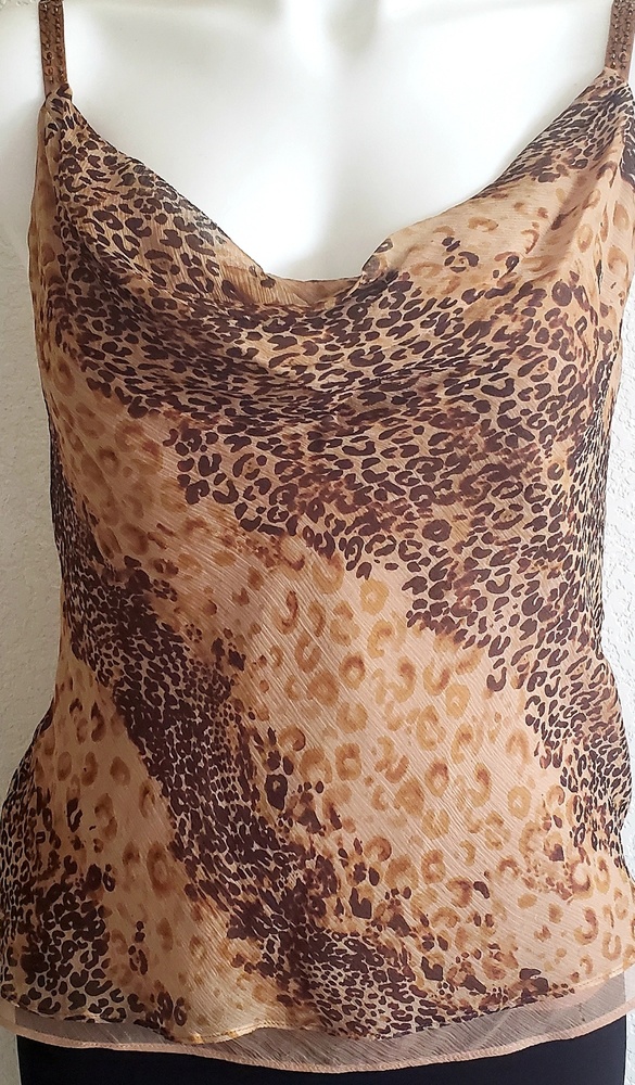 Leopard silk tank